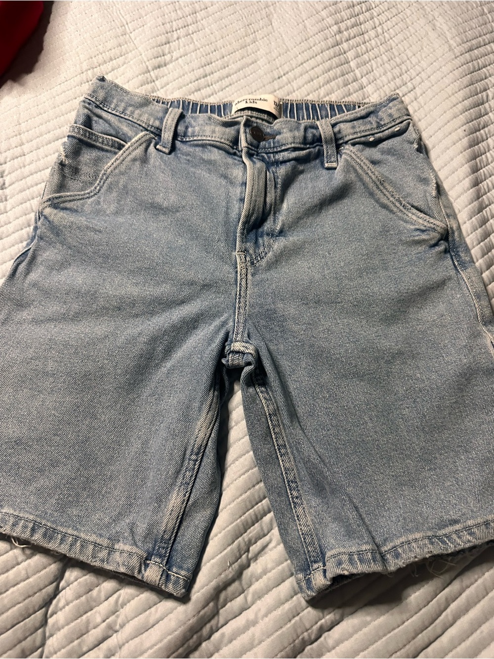 abercrombie kids light blue denim jean shorts